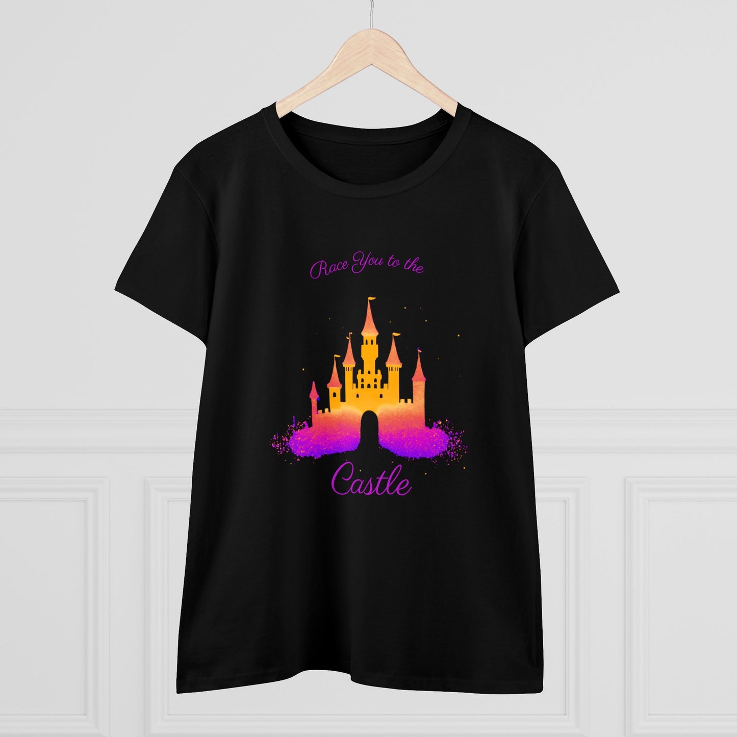 Race You to the Castle (Sunrise) - Women's Midweight Cotton Tee