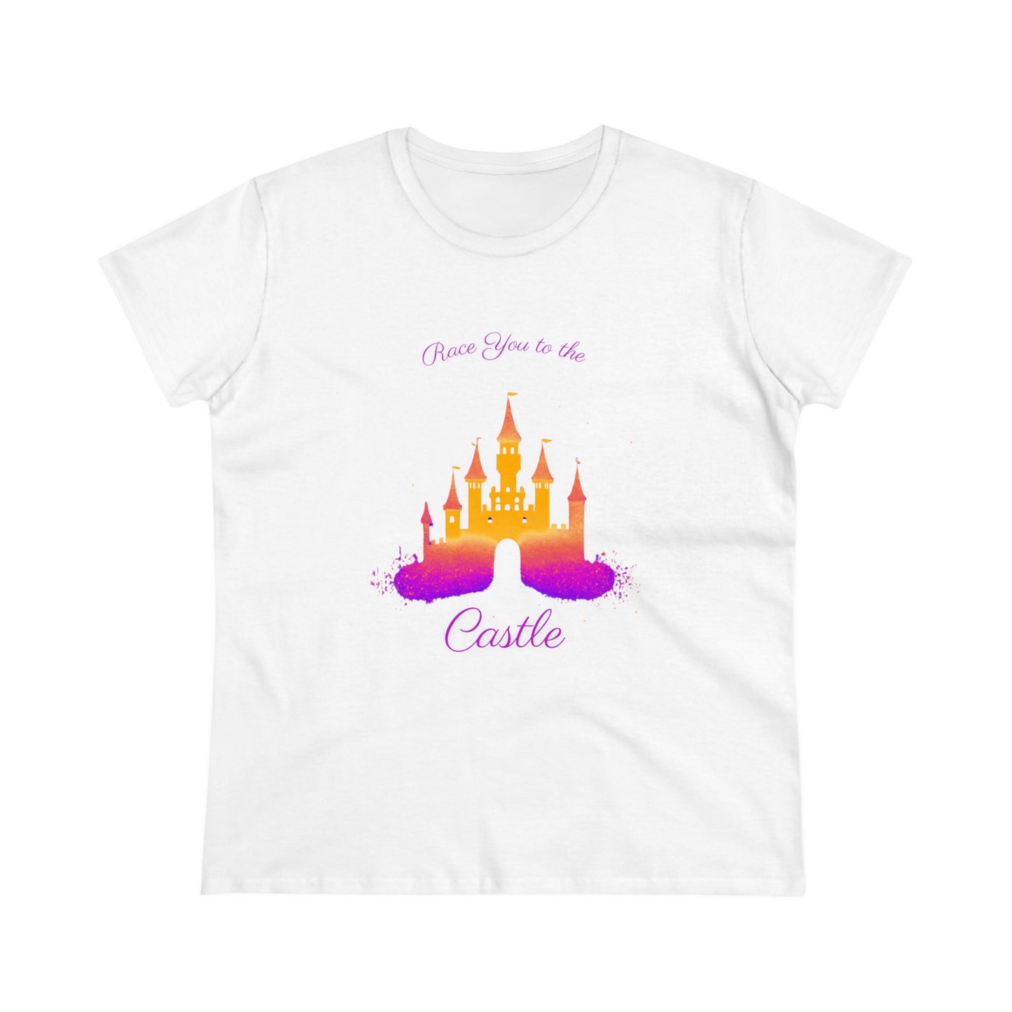 Race You to the Castle (Sunrise) - Women's Midweight Cotton Tee