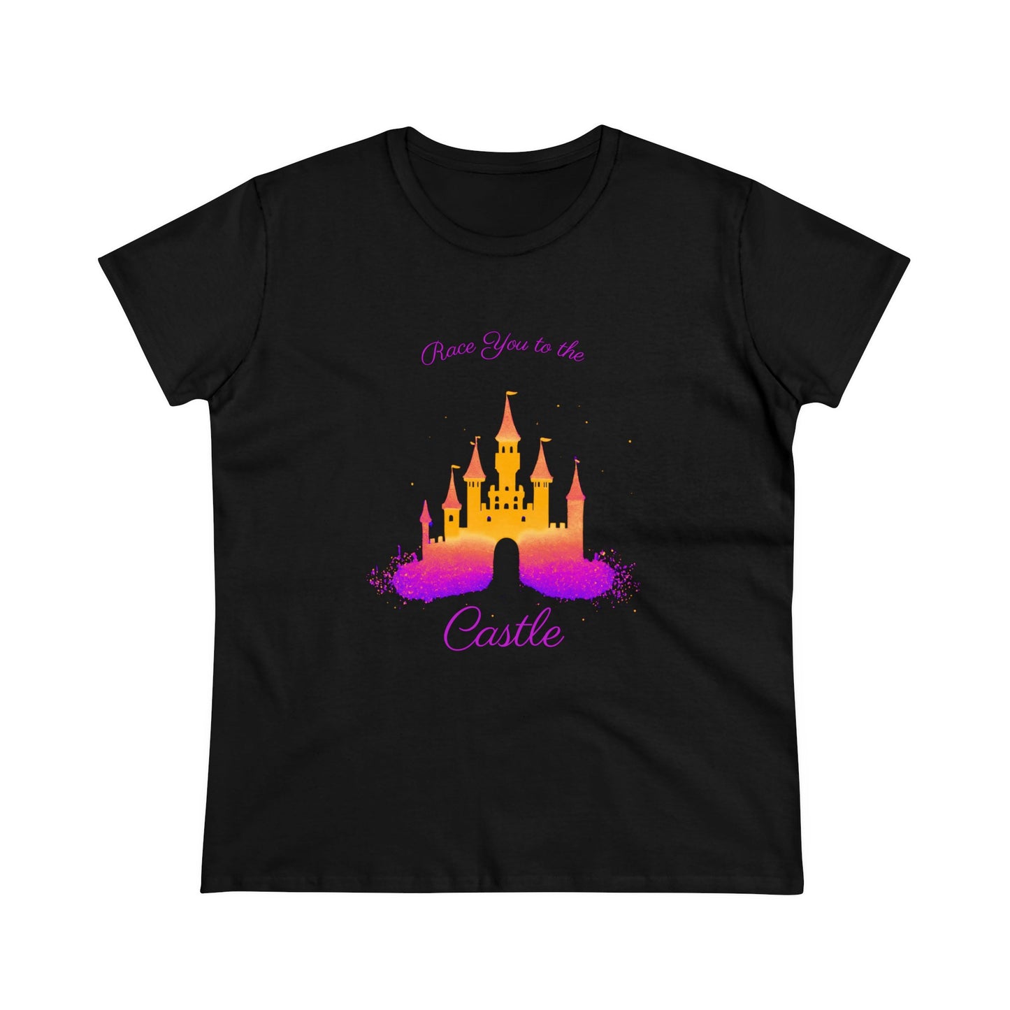 Race You to the Castle (Sunrise) - Women's Midweight Cotton Tee