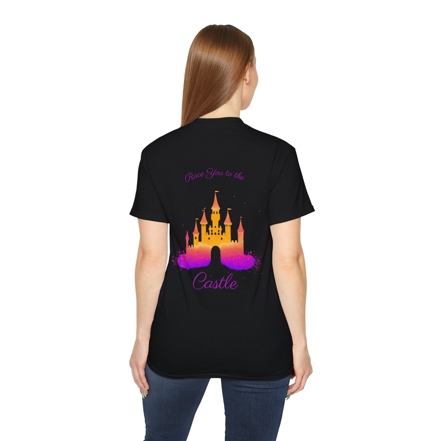 Race You to the Castle (Design on Back) - Unisex Ultra Cotton Tee