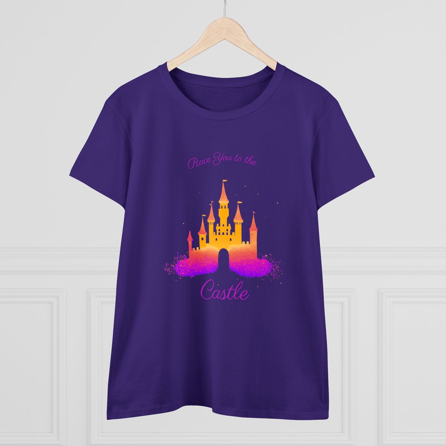 Race You to the Castle (Sunrise) - Women's Midweight Cotton Tee
