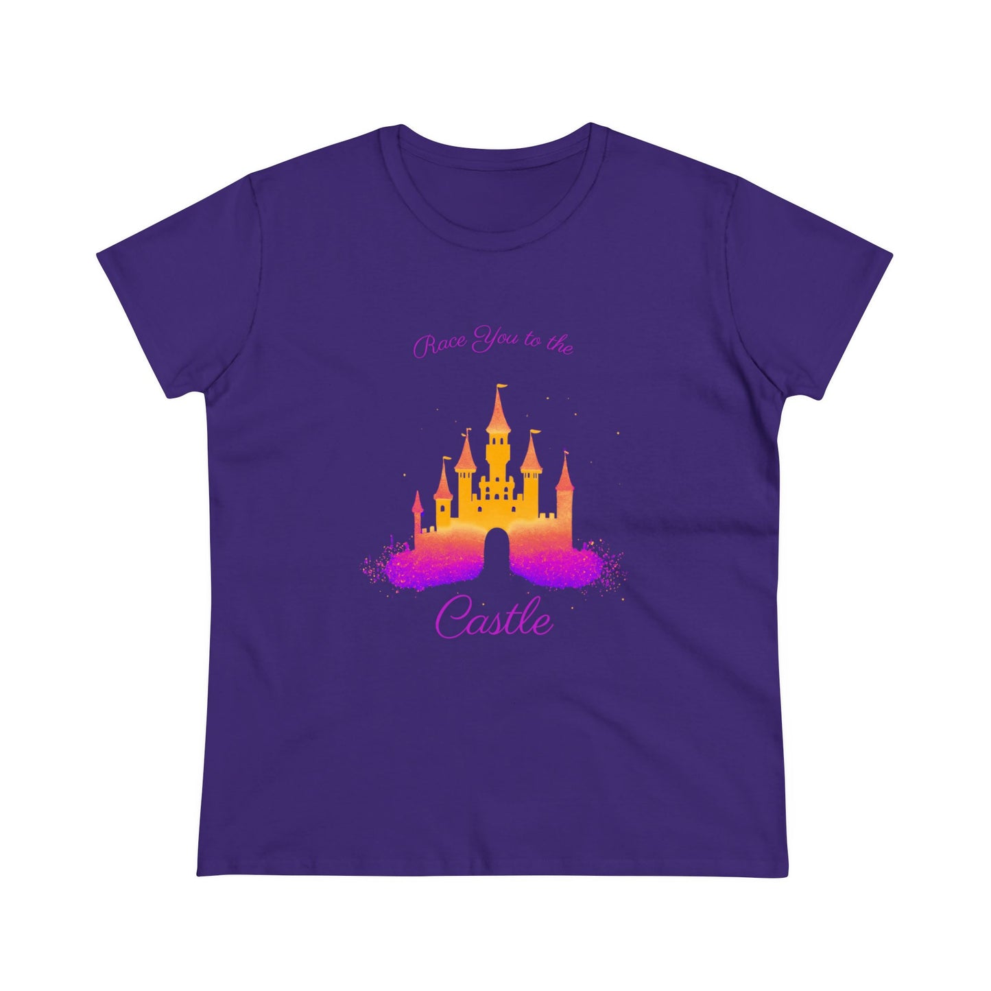 Race You to the Castle (Sunrise) - Women's Midweight Cotton Tee