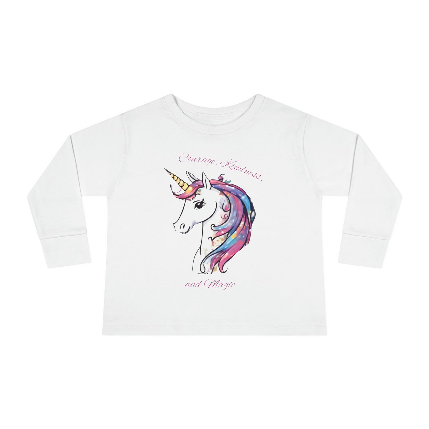 Unicorn (Courage, Kindness, and Magic) - Toddler Long Sleeve Tee