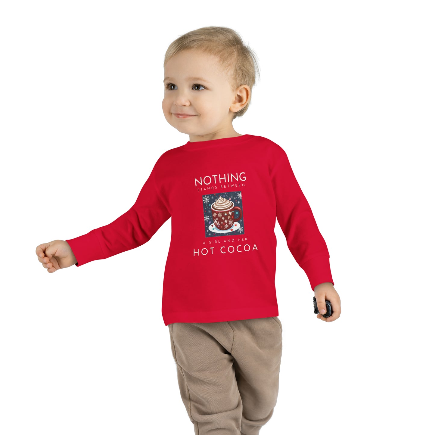 Nothing Stands Between a Girl and Her Cocoa - Toddler Long Sleeve Tee