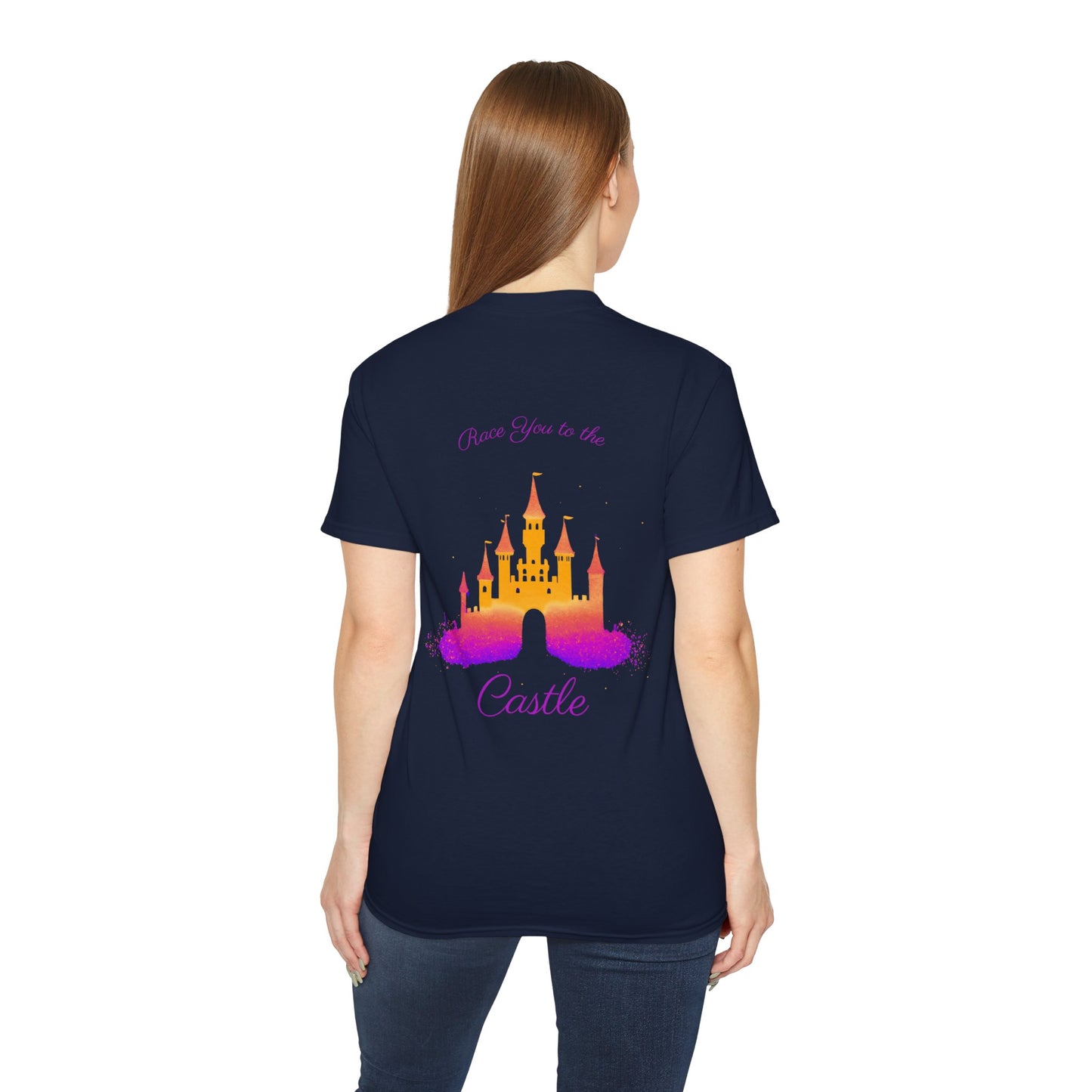 Race You to the Castle (Design on Back) - Unisex Ultra Cotton Tee