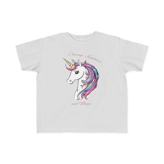 Unicorn (Courage, Kindness, and Magic) - Toddler's Fine Jersey Tee