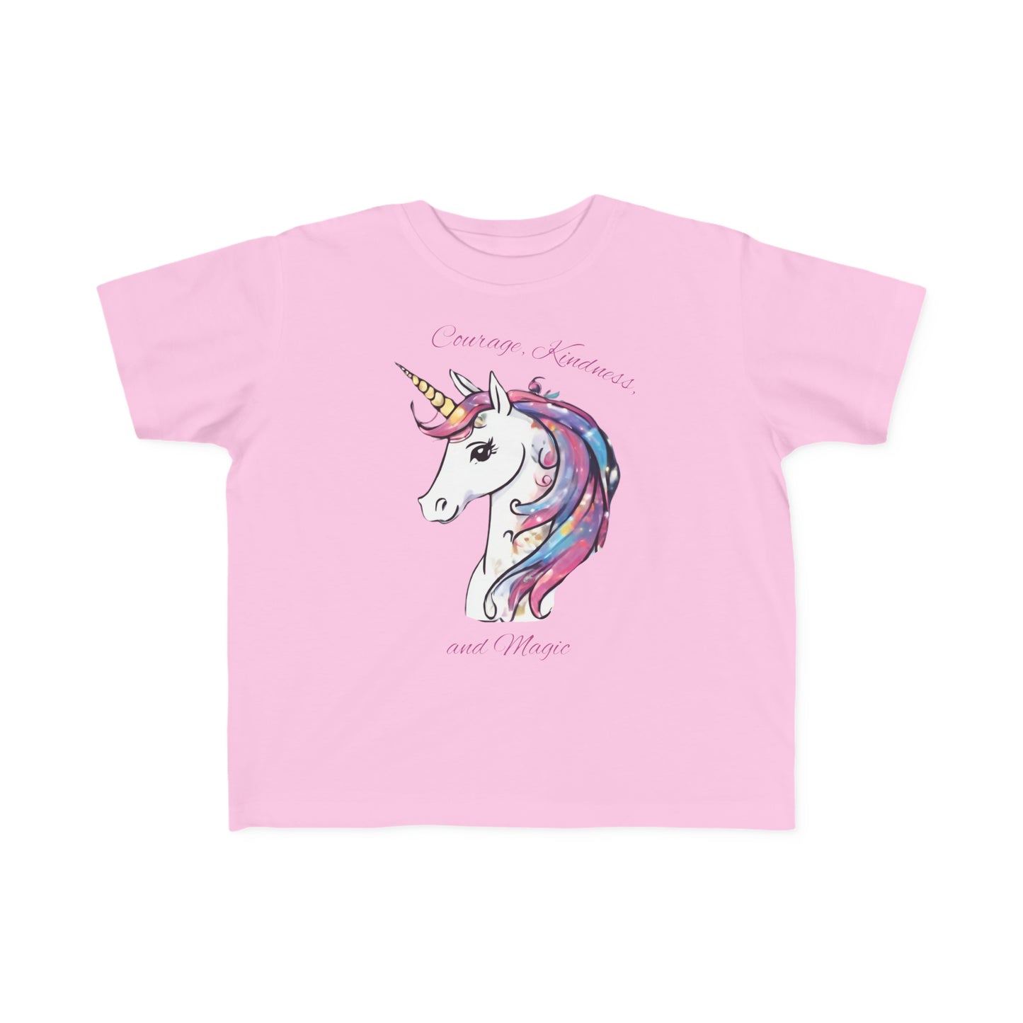 Unicorn (Courage, Kindness, and Magic) - Toddler's Fine Jersey Tee