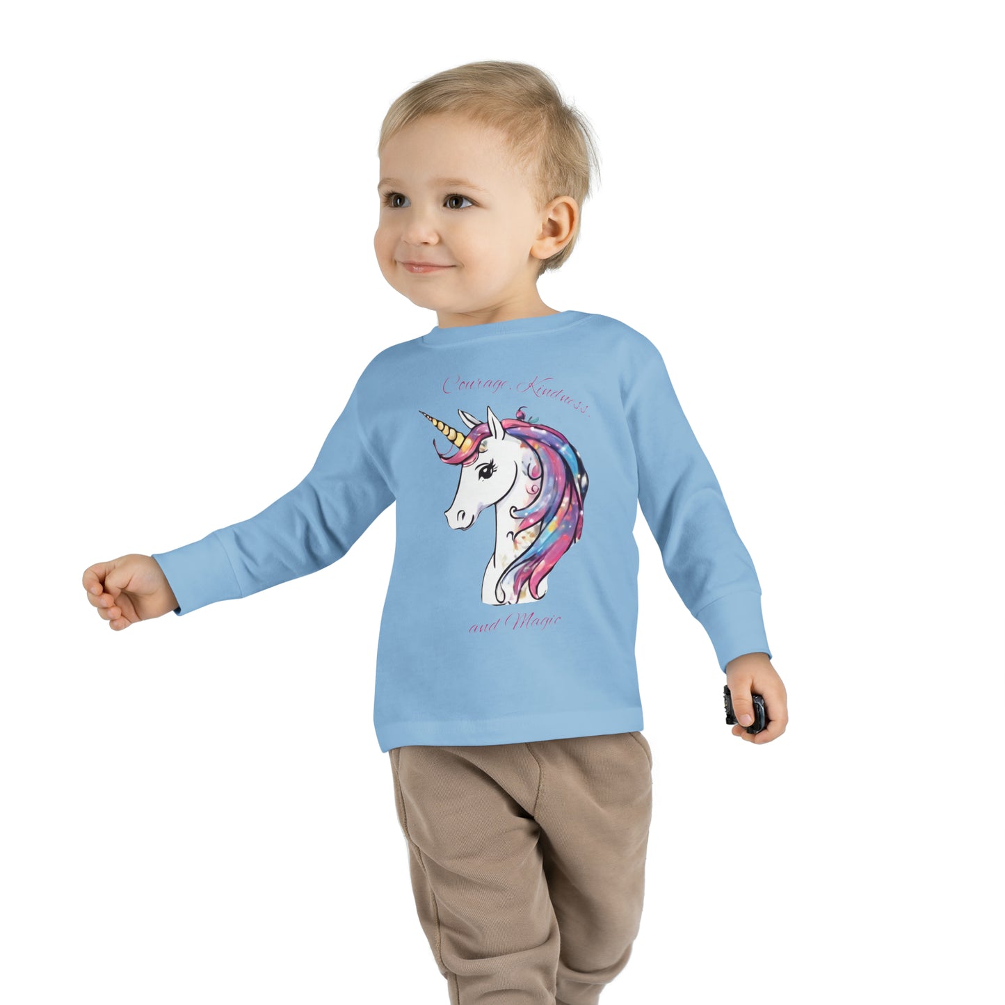 Unicorn (Courage, Kindness, and Magic) - Toddler Long Sleeve Tee