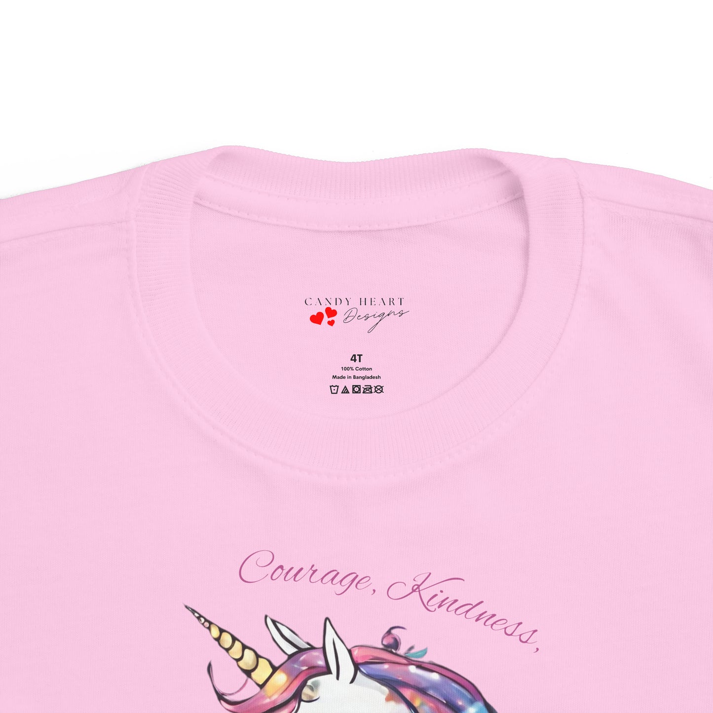 Unicorn (Courage, Kindness, and Magic) - Toddler's Fine Jersey Tee