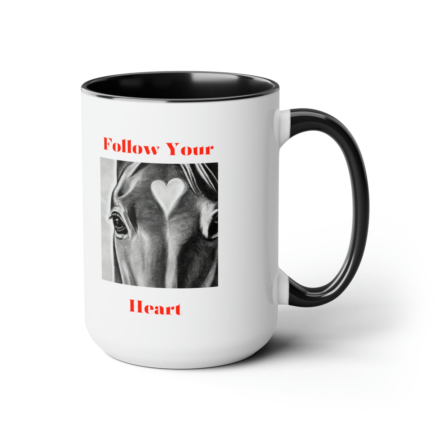 Follow Your Heart - Two-Tone Coffee Mugs, 15oz