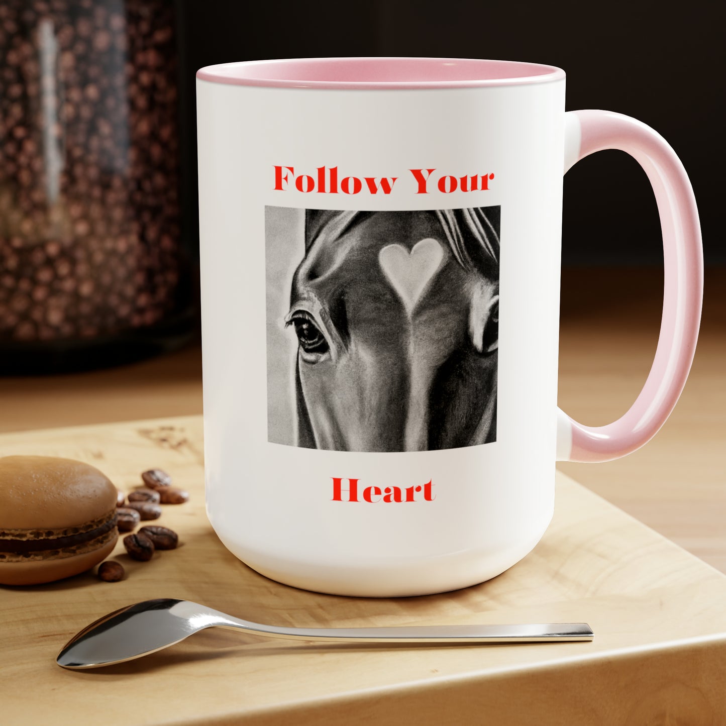 Follow Your Heart - Two-Tone Coffee Mugs, 15oz