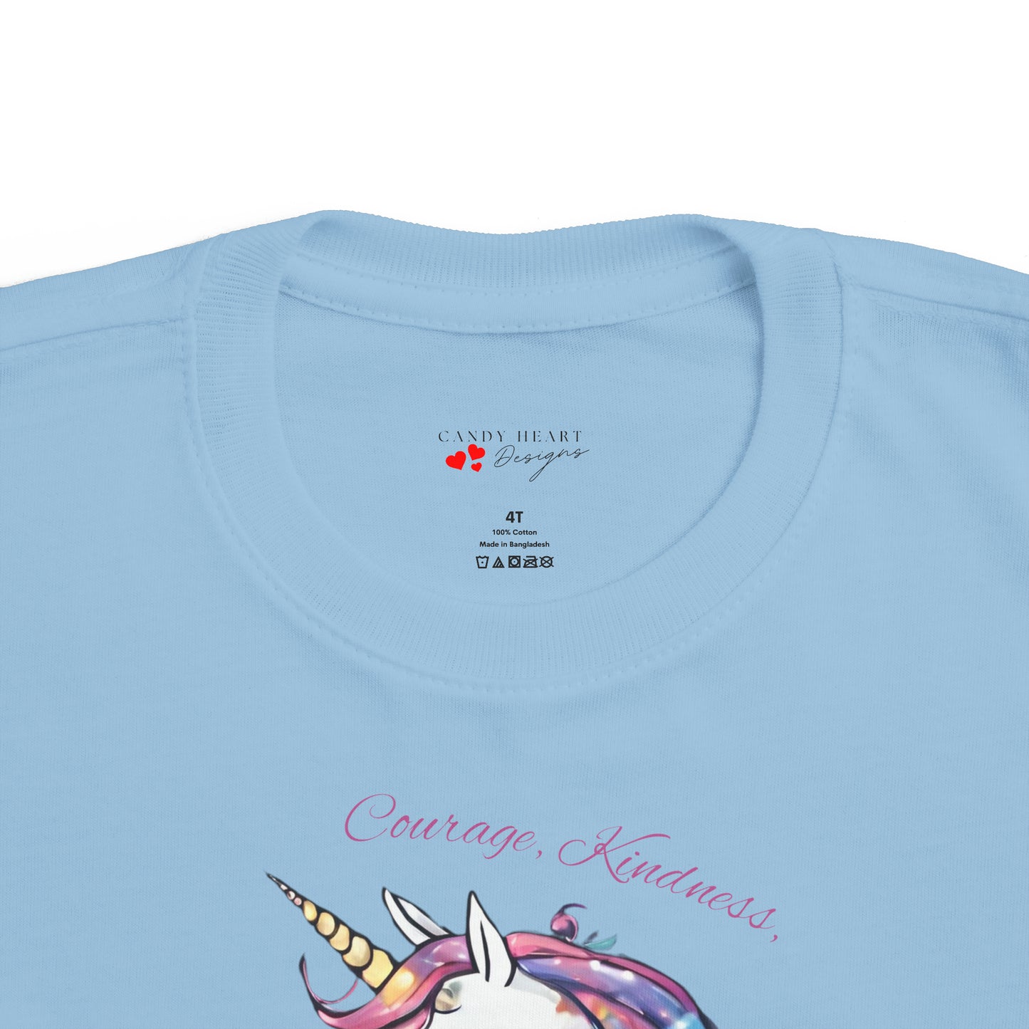 Unicorn (Courage, Kindness, and Magic) - Toddler's Fine Jersey Tee