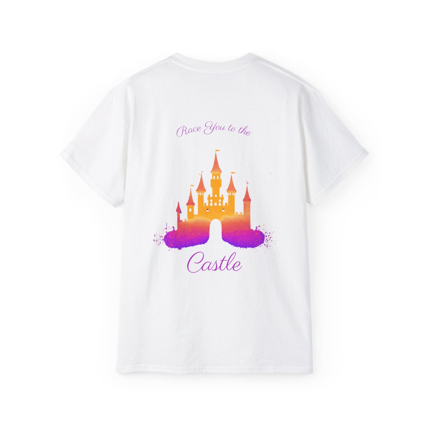Race You to the Castle (Design on Back) - Unisex Ultra Cotton Tee