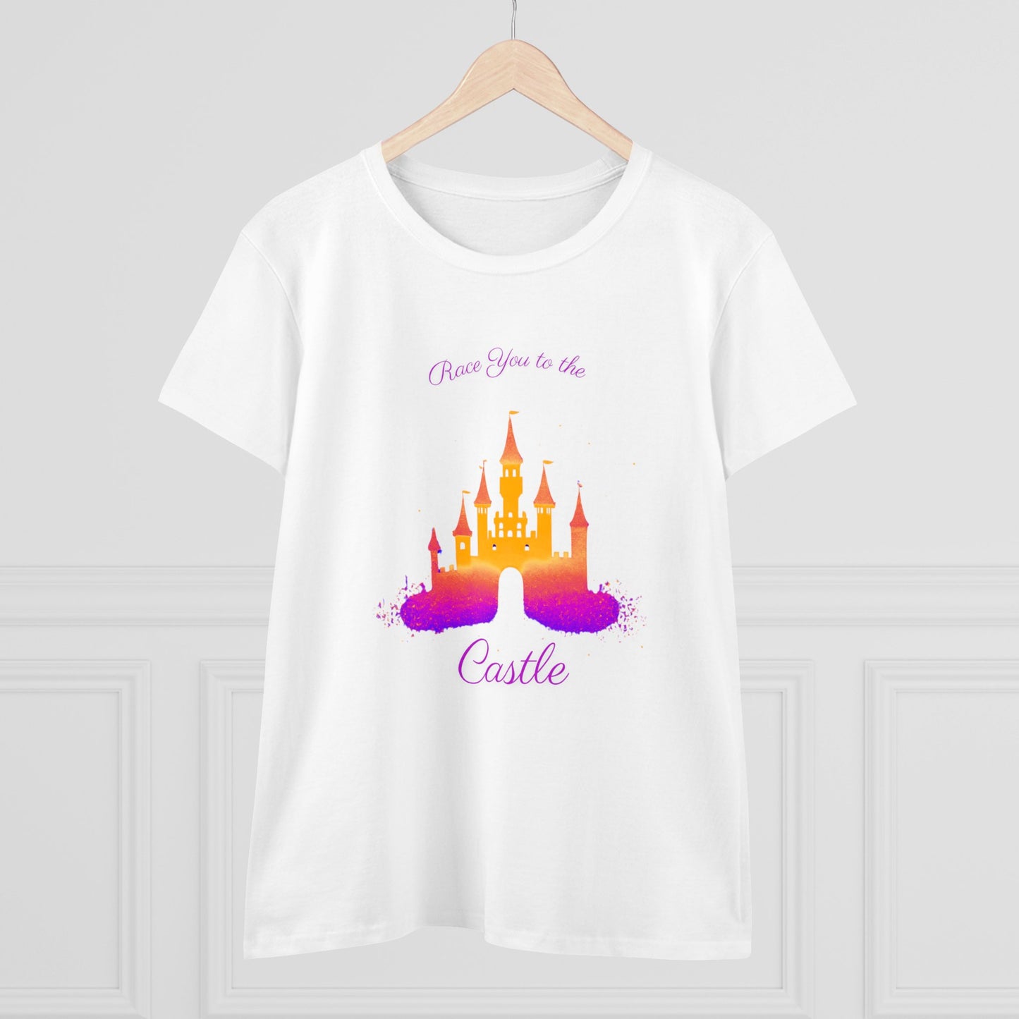 Race You to the Castle (Sunrise) - Women's Midweight Cotton Tee