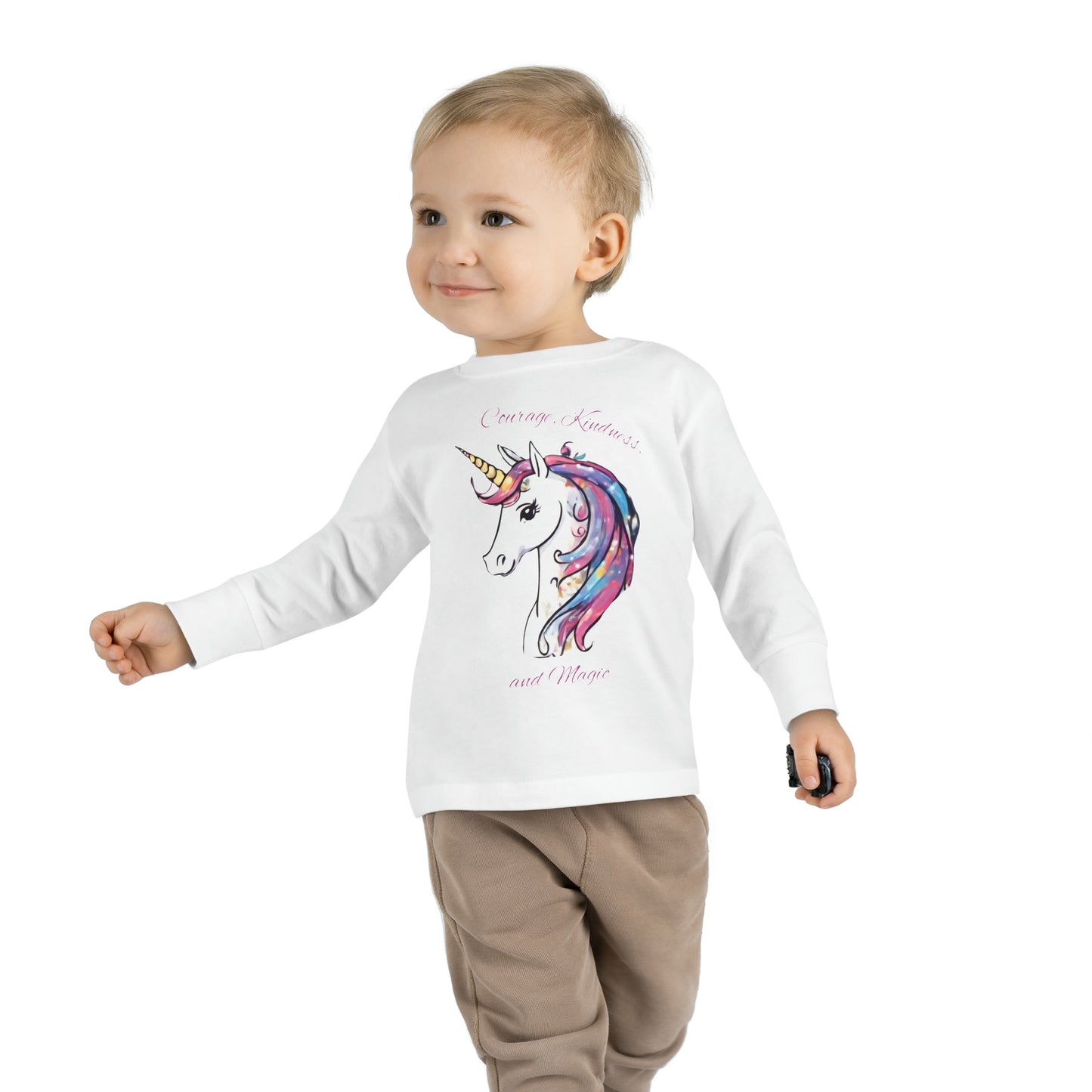 Unicorn (Courage, Kindness, and Magic) - Toddler Long Sleeve Tee