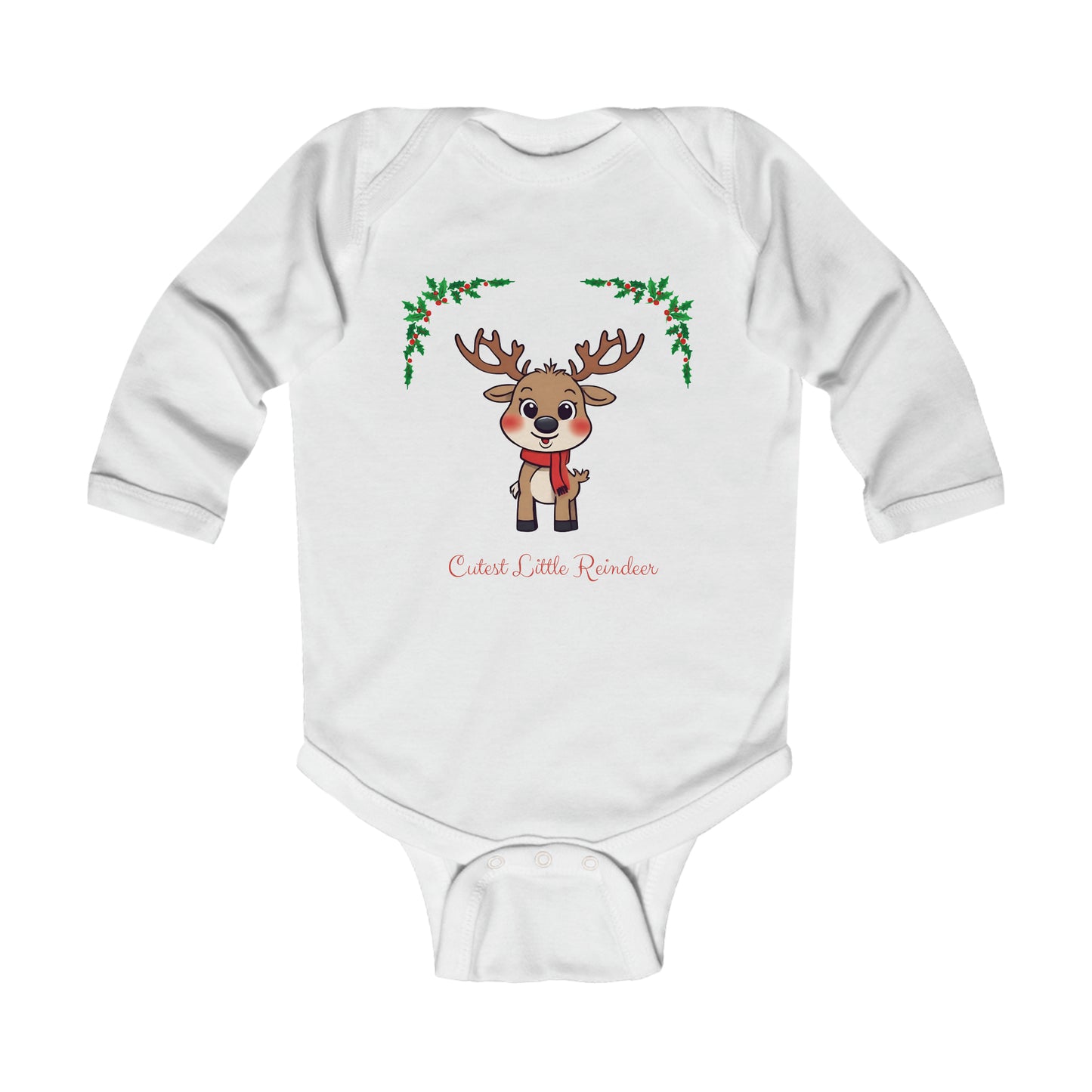 Cutest Little Reindeer - Infant Long Sleeve Bodysuit