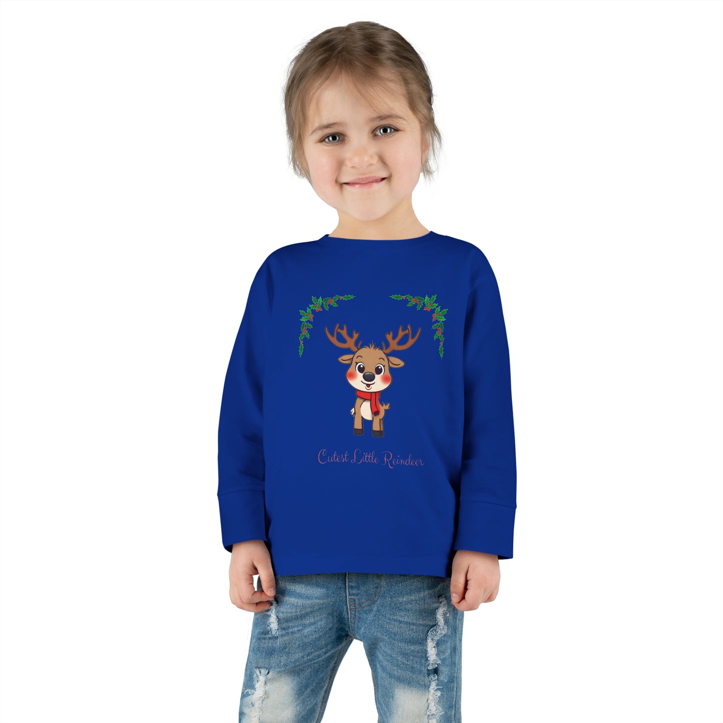 Cutest Little Reindeer - Toddler Long Sleeve Tee