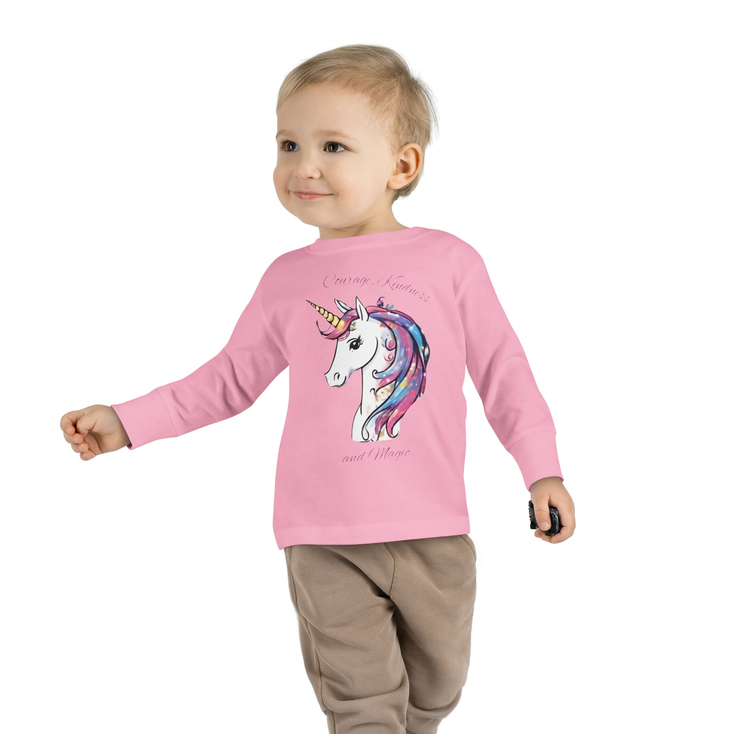 Unicorn (Courage, Kindness, and Magic) - Toddler Long Sleeve Tee