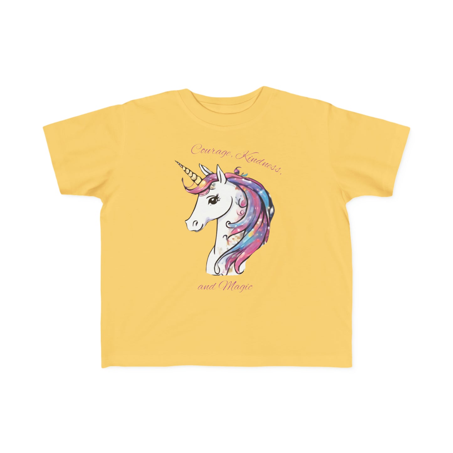 Unicorn (Courage, Kindness, and Magic) - Toddler's Fine Jersey Tee