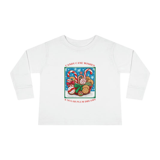 Candy Cane Wishes & Sugarplum Dreams - Toddler Long Sleeve Tee