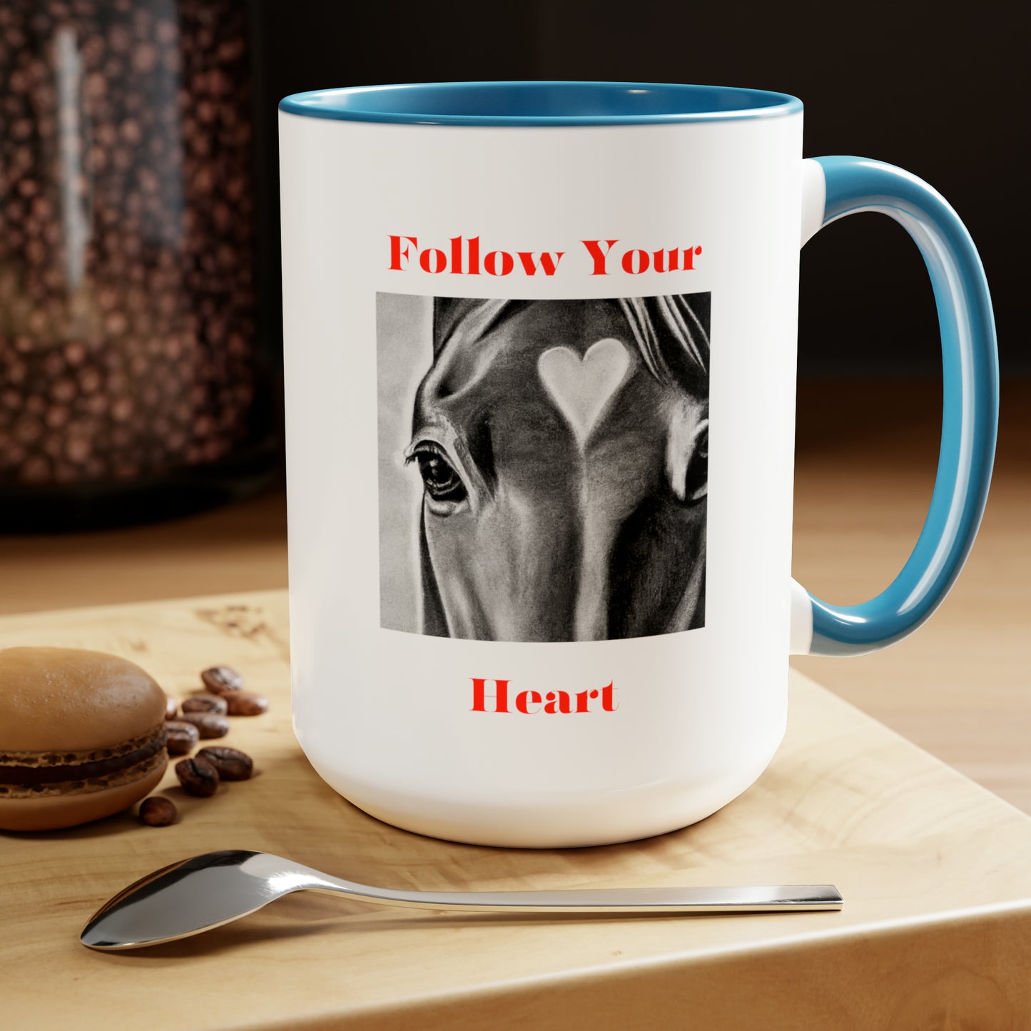 Follow Your Heart - Two-Tone Coffee Mugs, 15oz