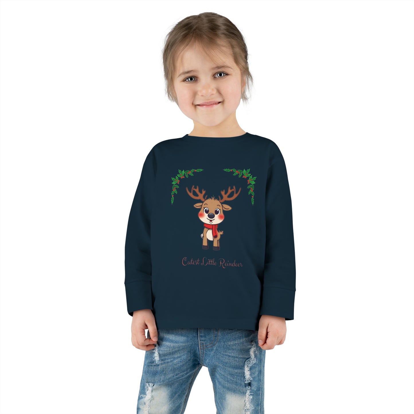 Cutest Little Reindeer - Toddler Long Sleeve Tee