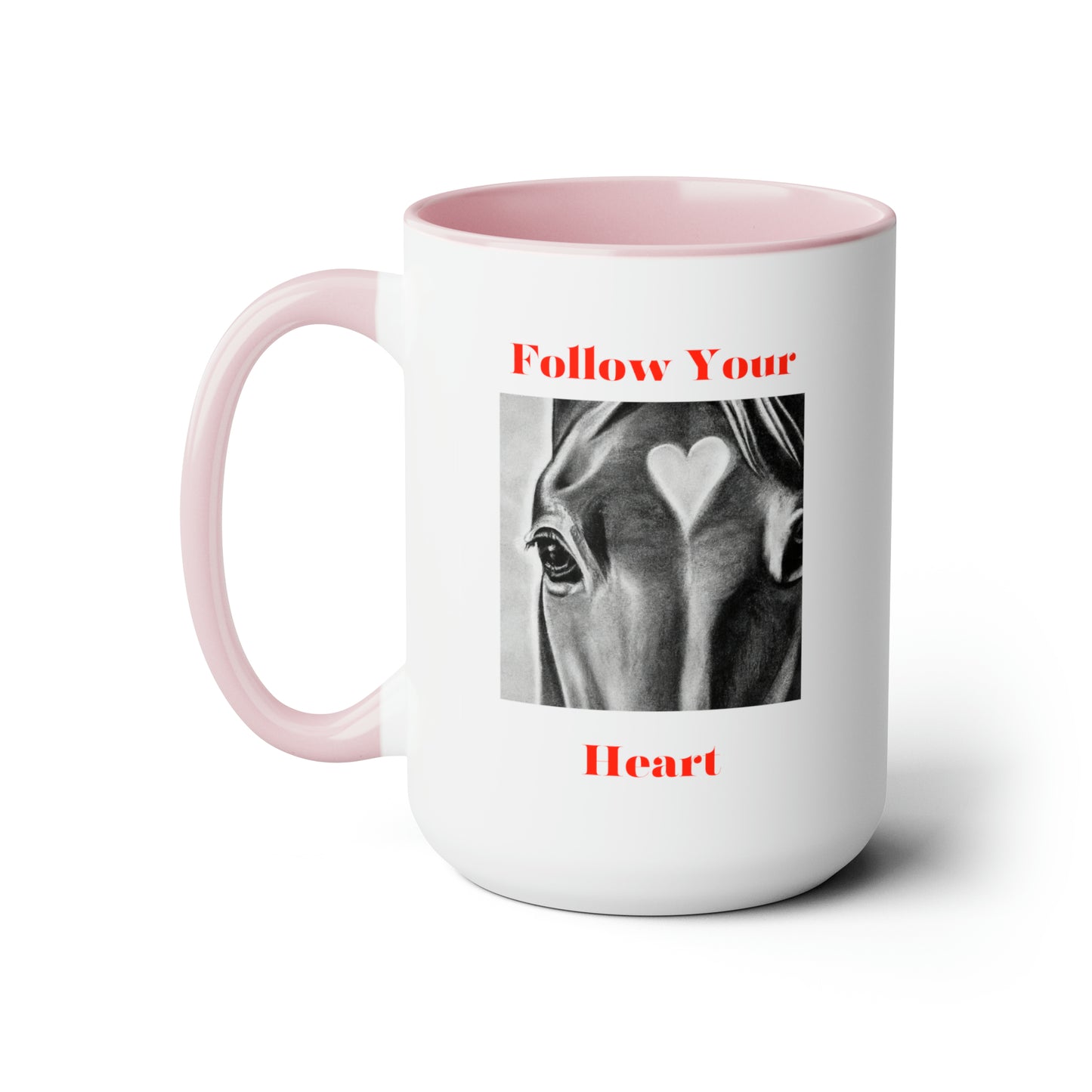 Follow Your Heart - Two-Tone Coffee Mugs, 15oz