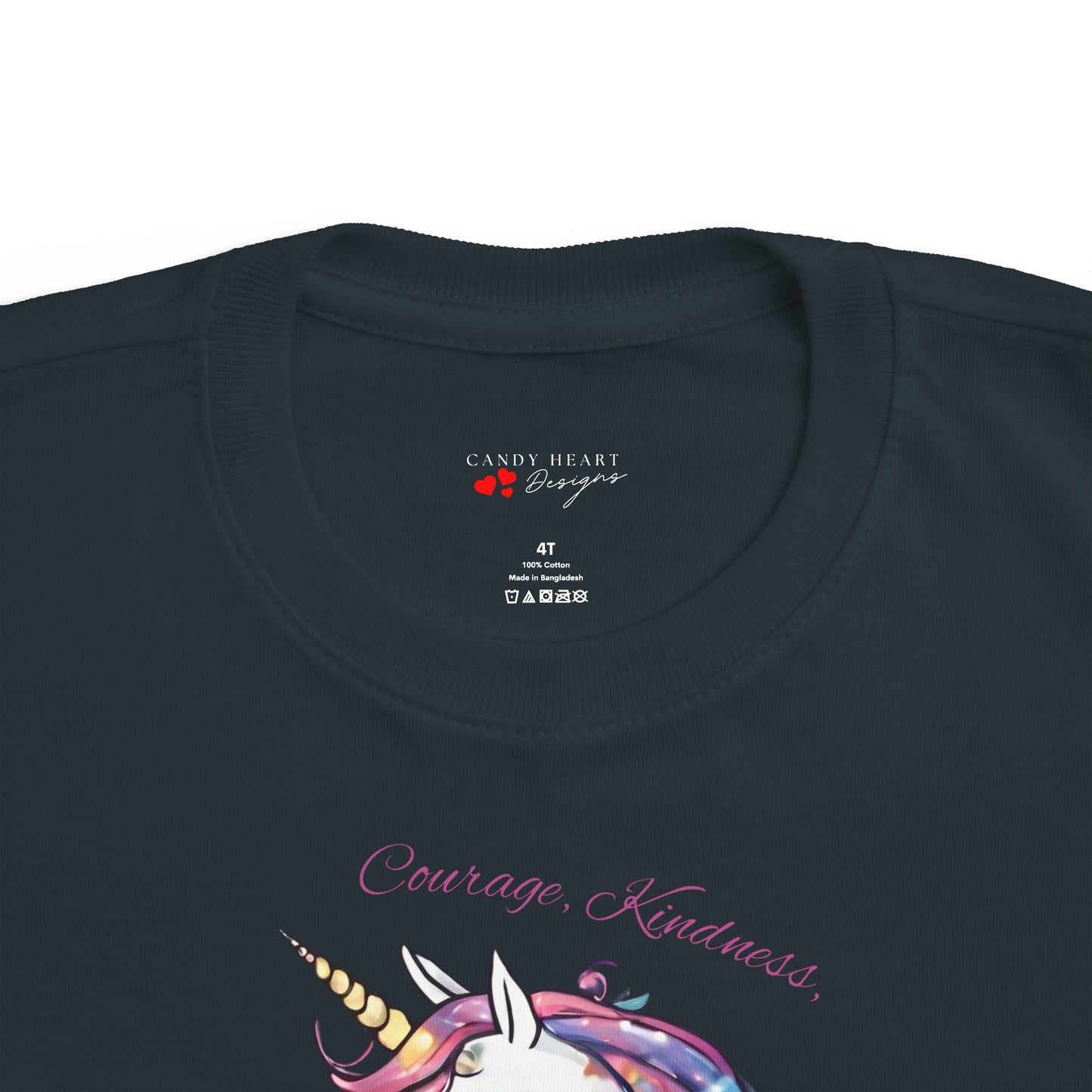 Unicorn (Courage, Kindness, and Magic) - Toddler's Fine Jersey Tee