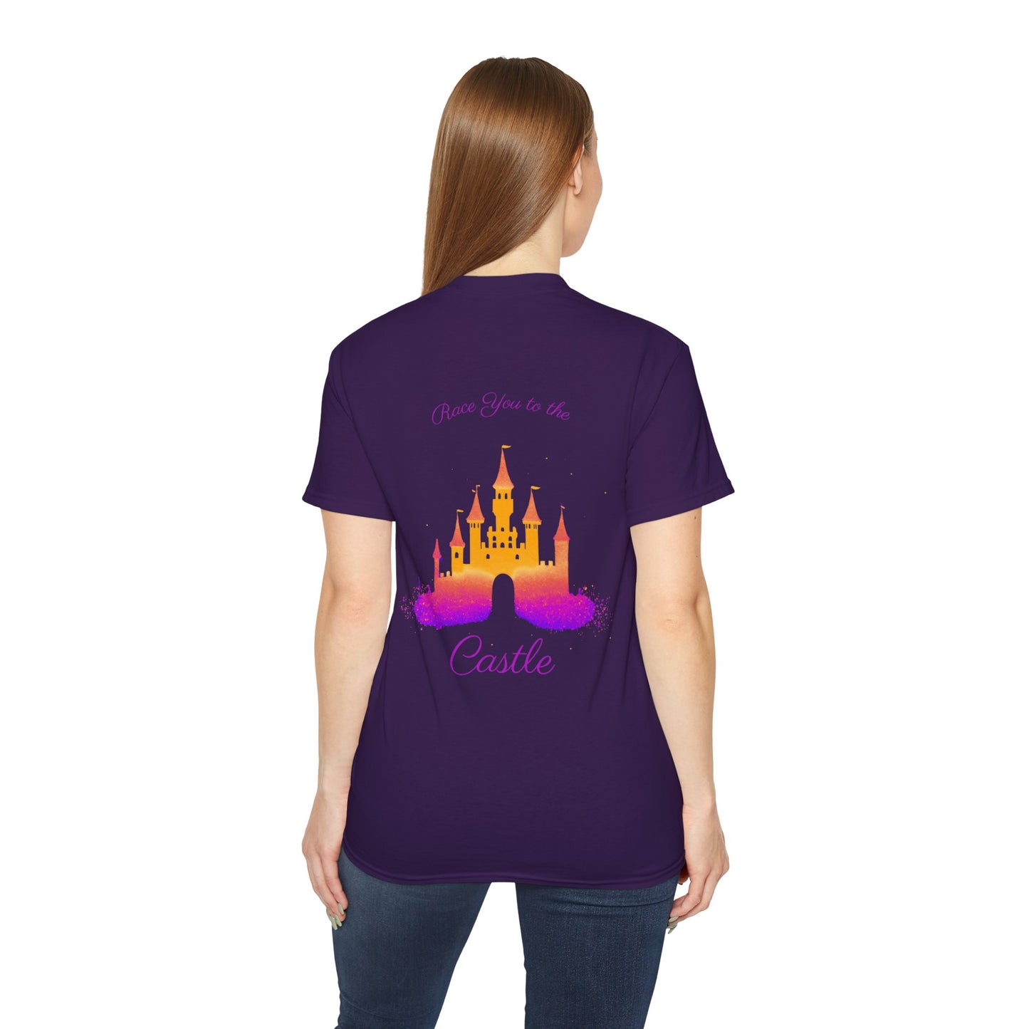 Race You to the Castle (Design on Back) - Unisex Ultra Cotton Tee