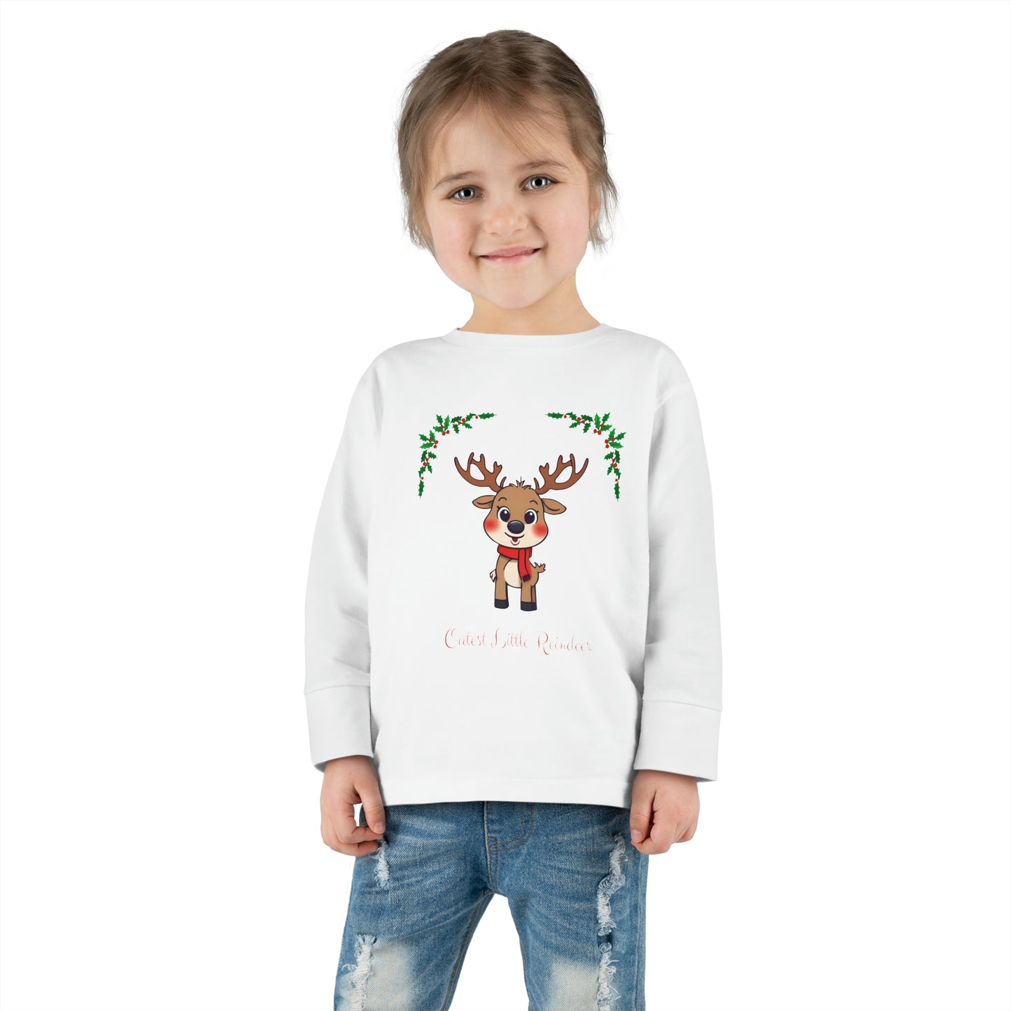 Cutest Little Reindeer - Toddler Long Sleeve Tee