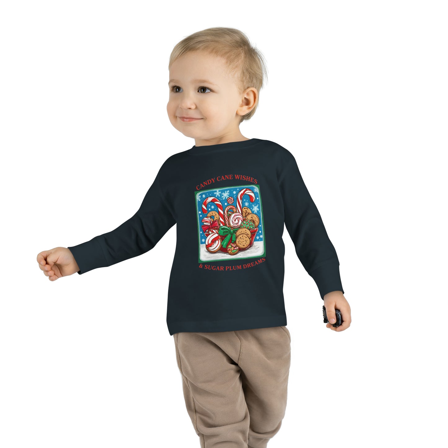 Candy Cane Wishes & Sugarplum Dreams - Toddler Long Sleeve Tee