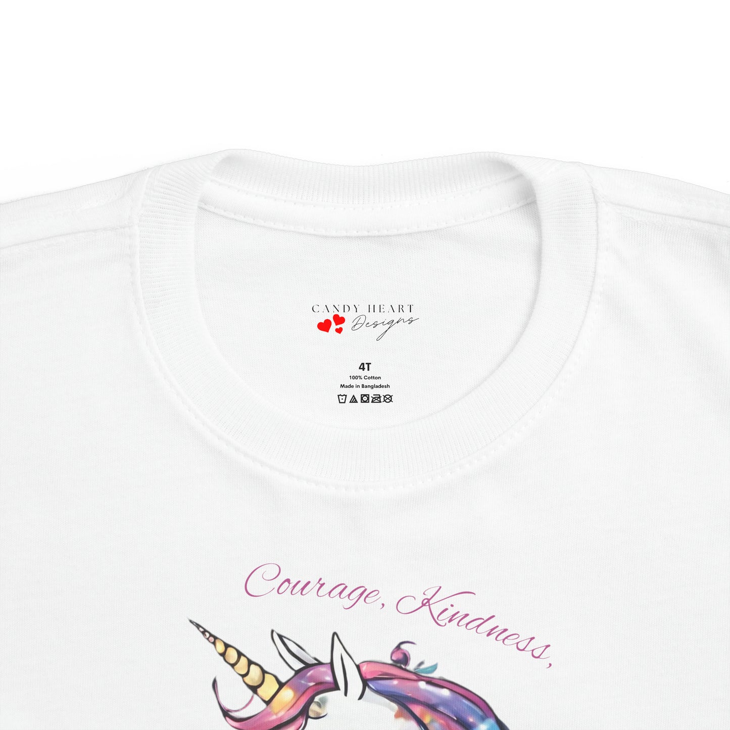 Unicorn (Courage, Kindness, and Magic) - Toddler's Fine Jersey Tee