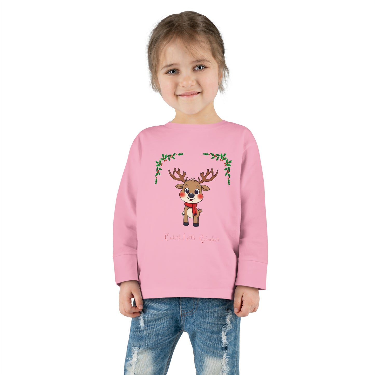 Cutest Little Reindeer - Toddler Long Sleeve Tee