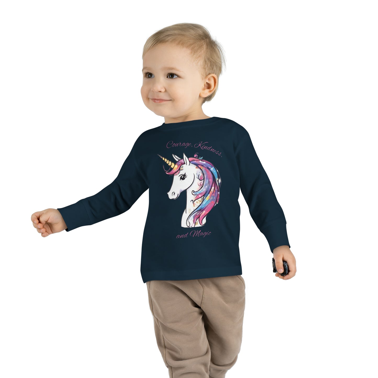 Unicorn (Courage, Kindness, and Magic) - Toddler Long Sleeve Tee