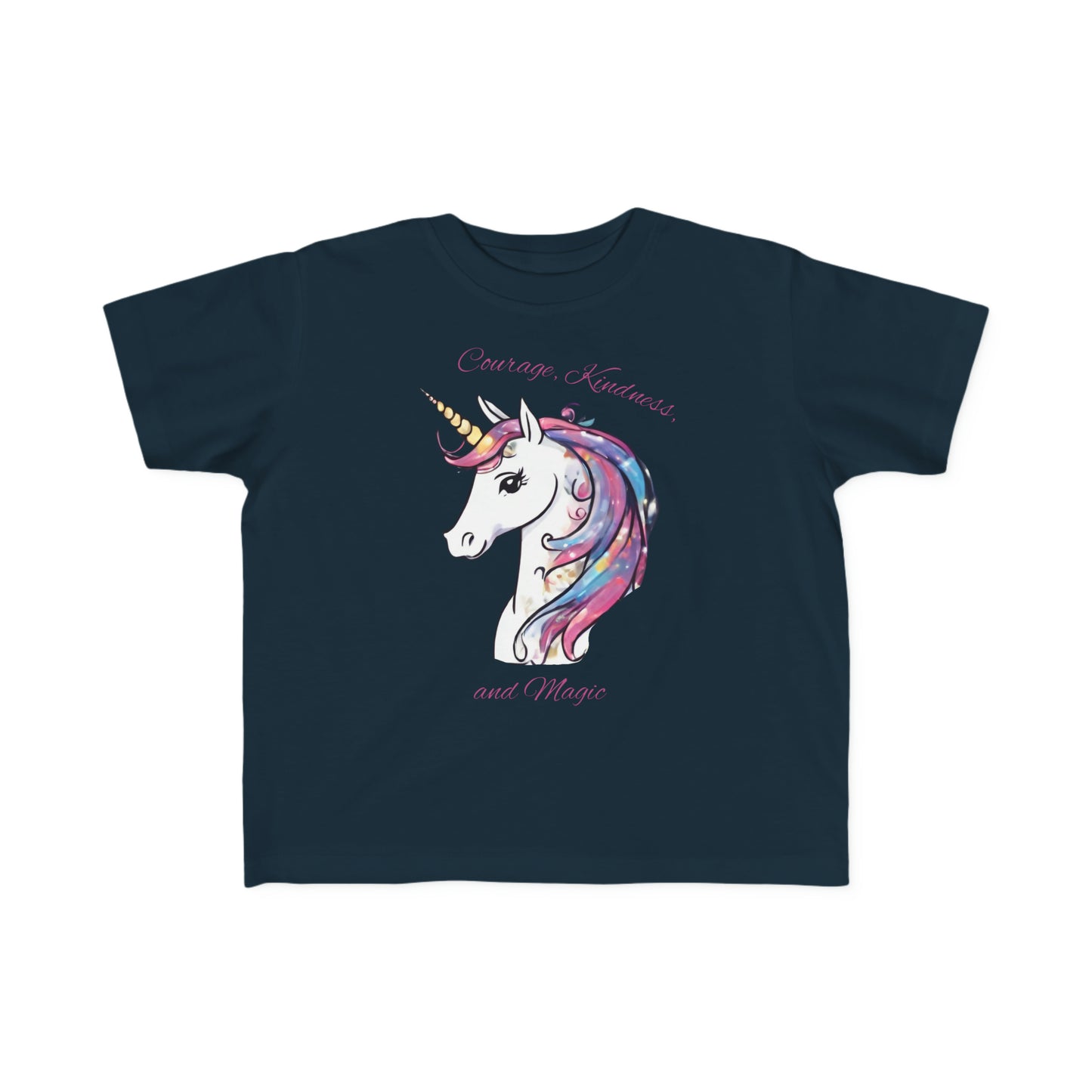 Unicorn (Courage, Kindness, and Magic) - Toddler's Fine Jersey Tee