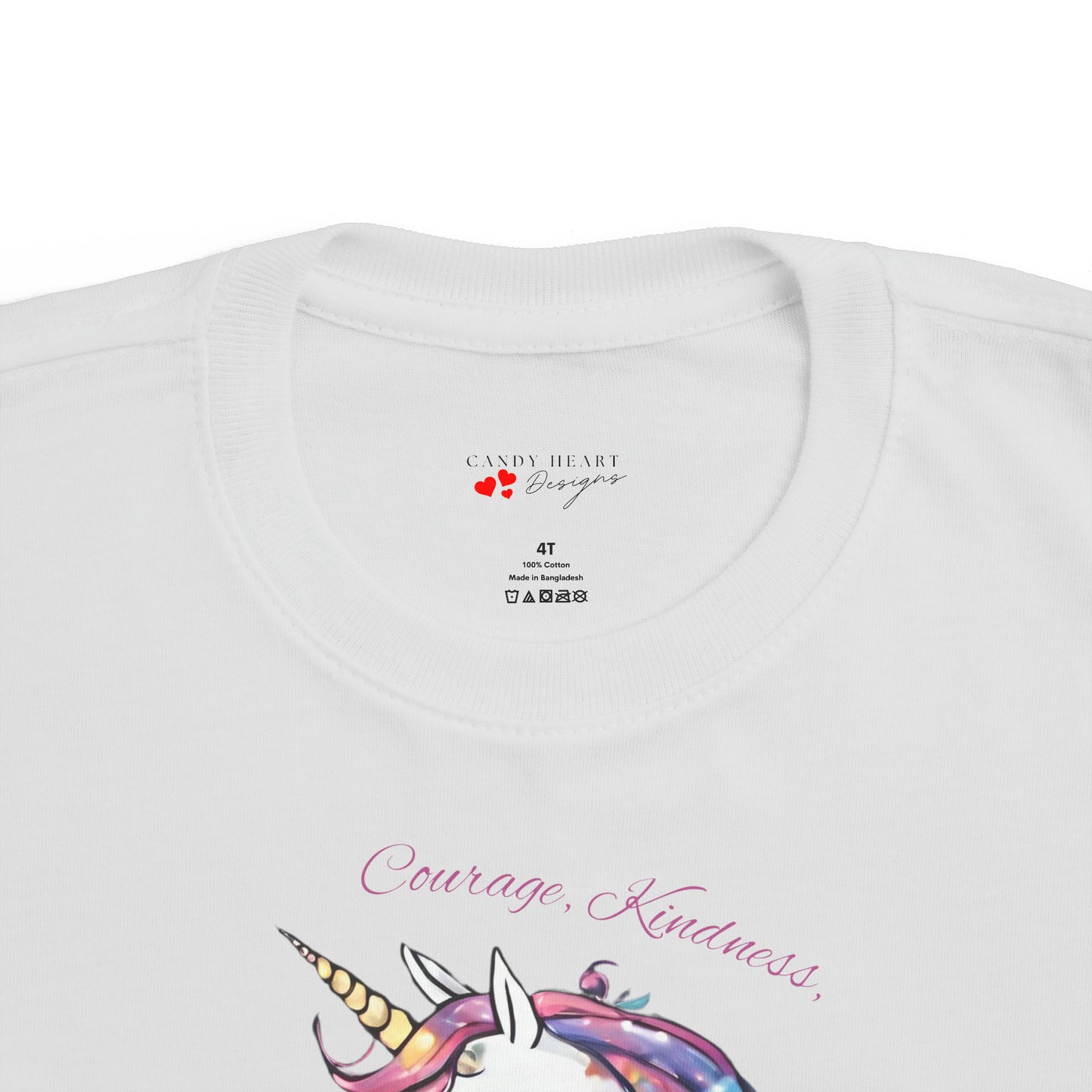 Unicorn (Courage, Kindness, and Magic) - Toddler's Fine Jersey Tee