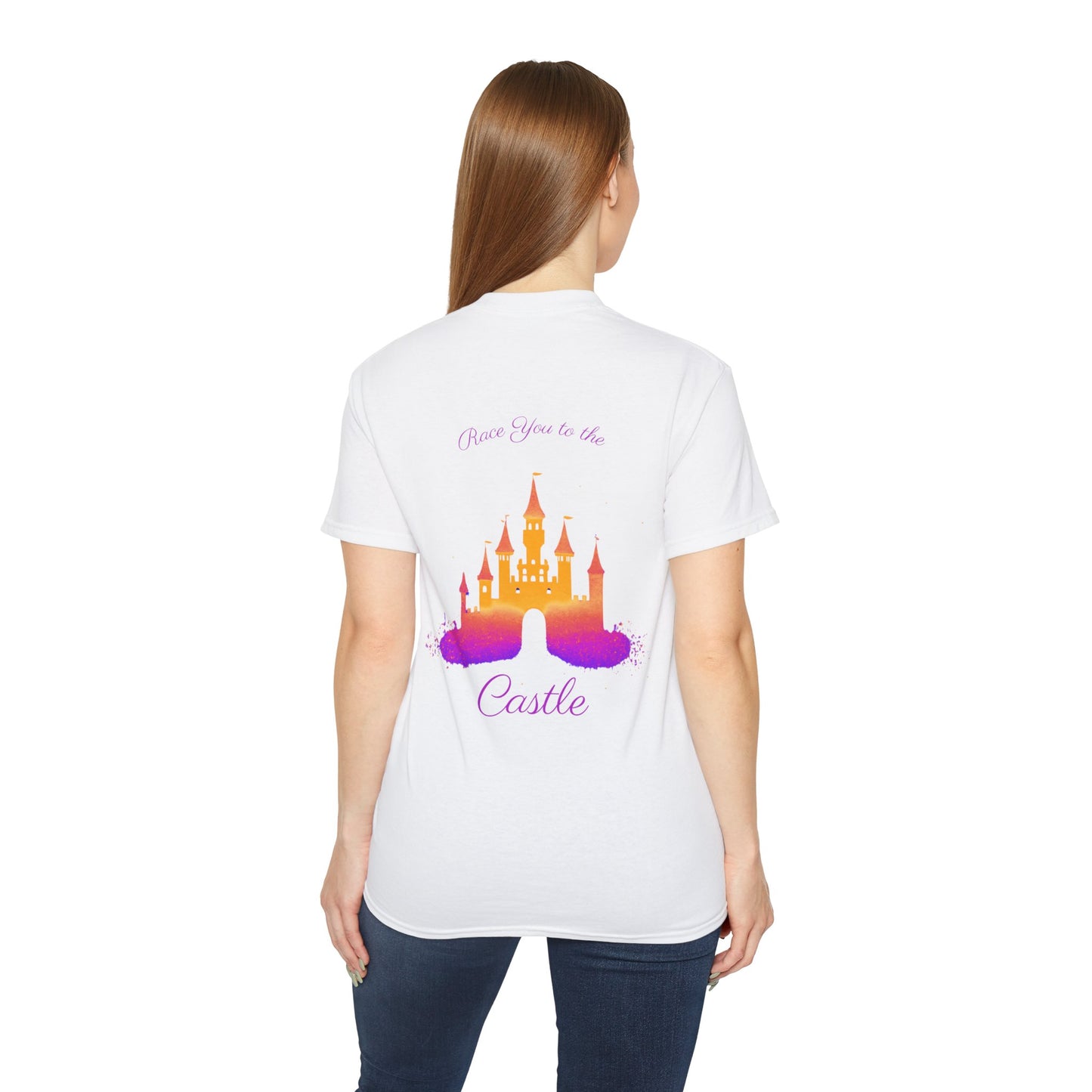 Race You to the Castle (Design on Back) - Unisex Ultra Cotton Tee