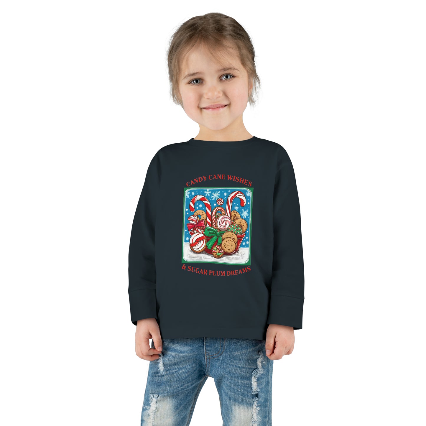 Candy Cane Wishes & Sugarplum Dreams - Toddler Long Sleeve Tee