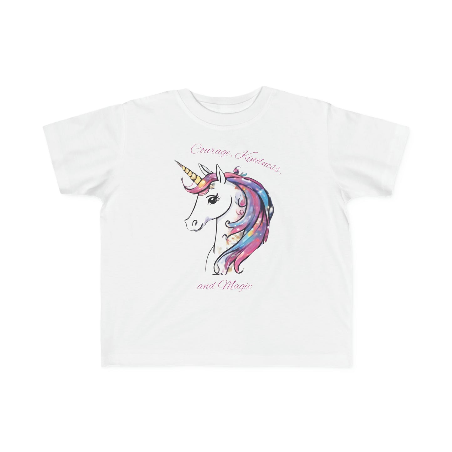 Unicorn (Courage, Kindness, and Magic) - Toddler's Fine Jersey Tee