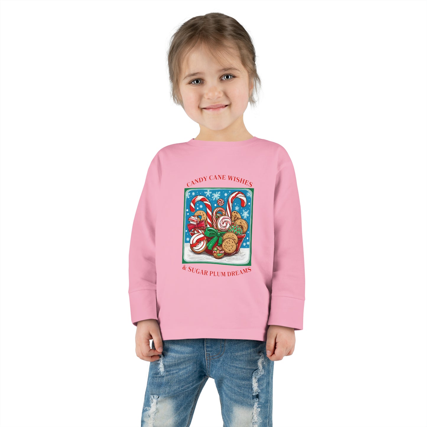 Candy Cane Wishes & Sugarplum Dreams - Toddler Long Sleeve Tee