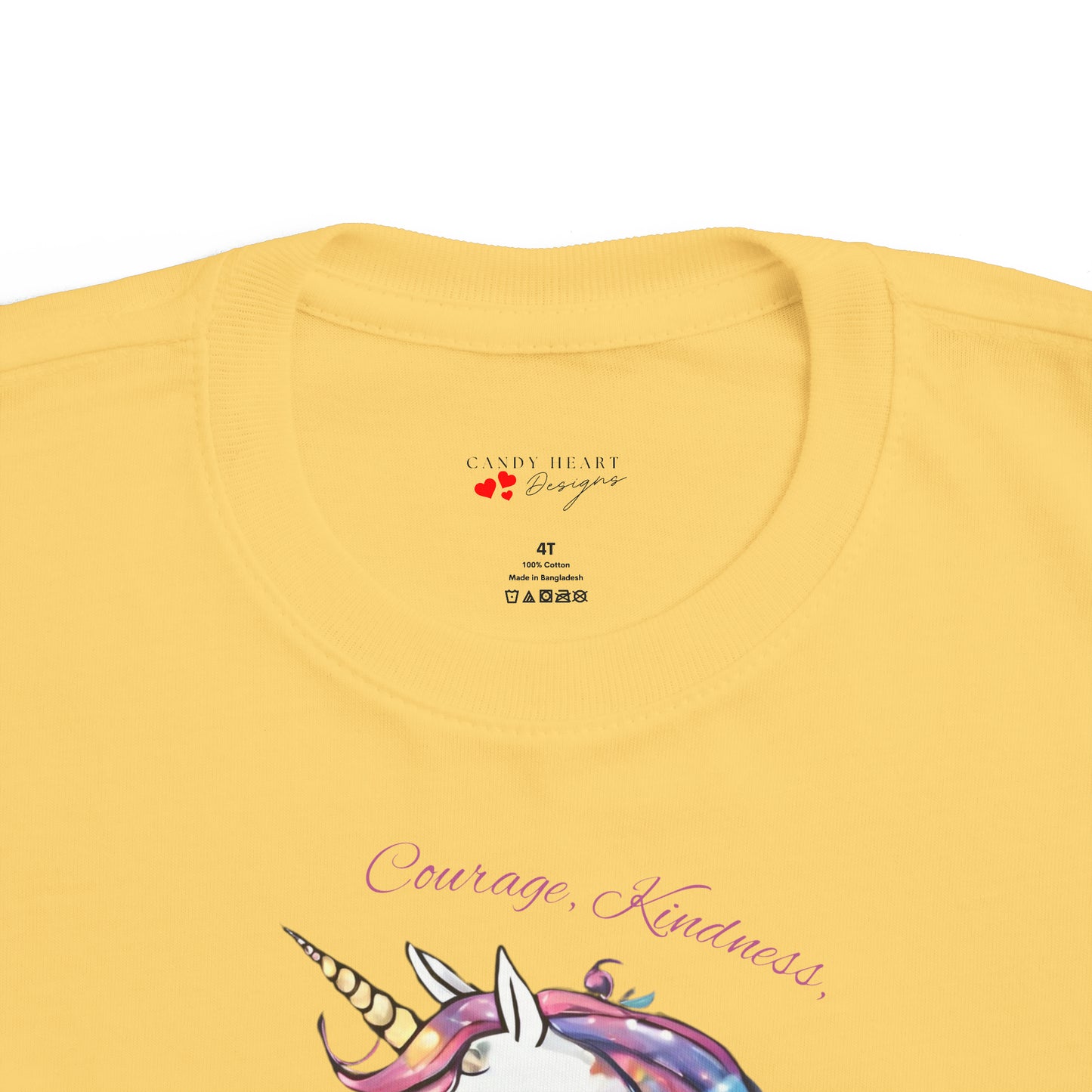 Unicorn (Courage, Kindness, and Magic) - Toddler's Fine Jersey Tee