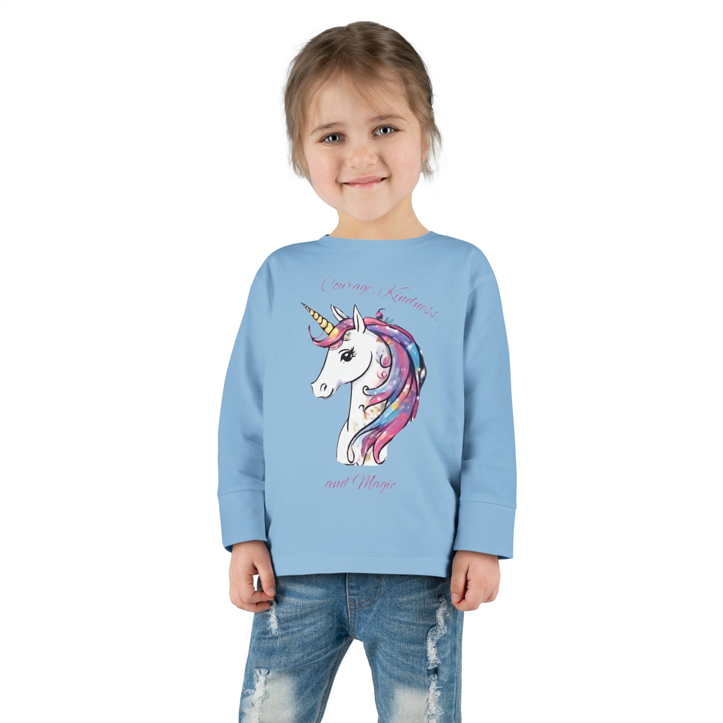 Unicorn (Courage, Kindness, and Magic) - Toddler Long Sleeve Tee