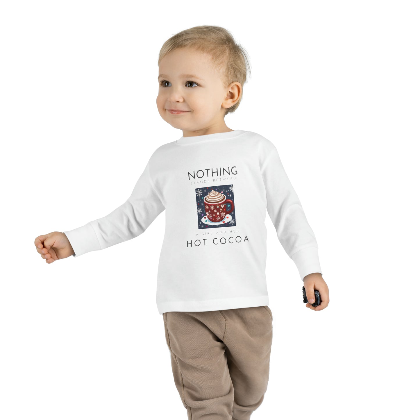 Nothing Stands Between a Girl and Her Cocoa - Toddler Long Sleeve Tee