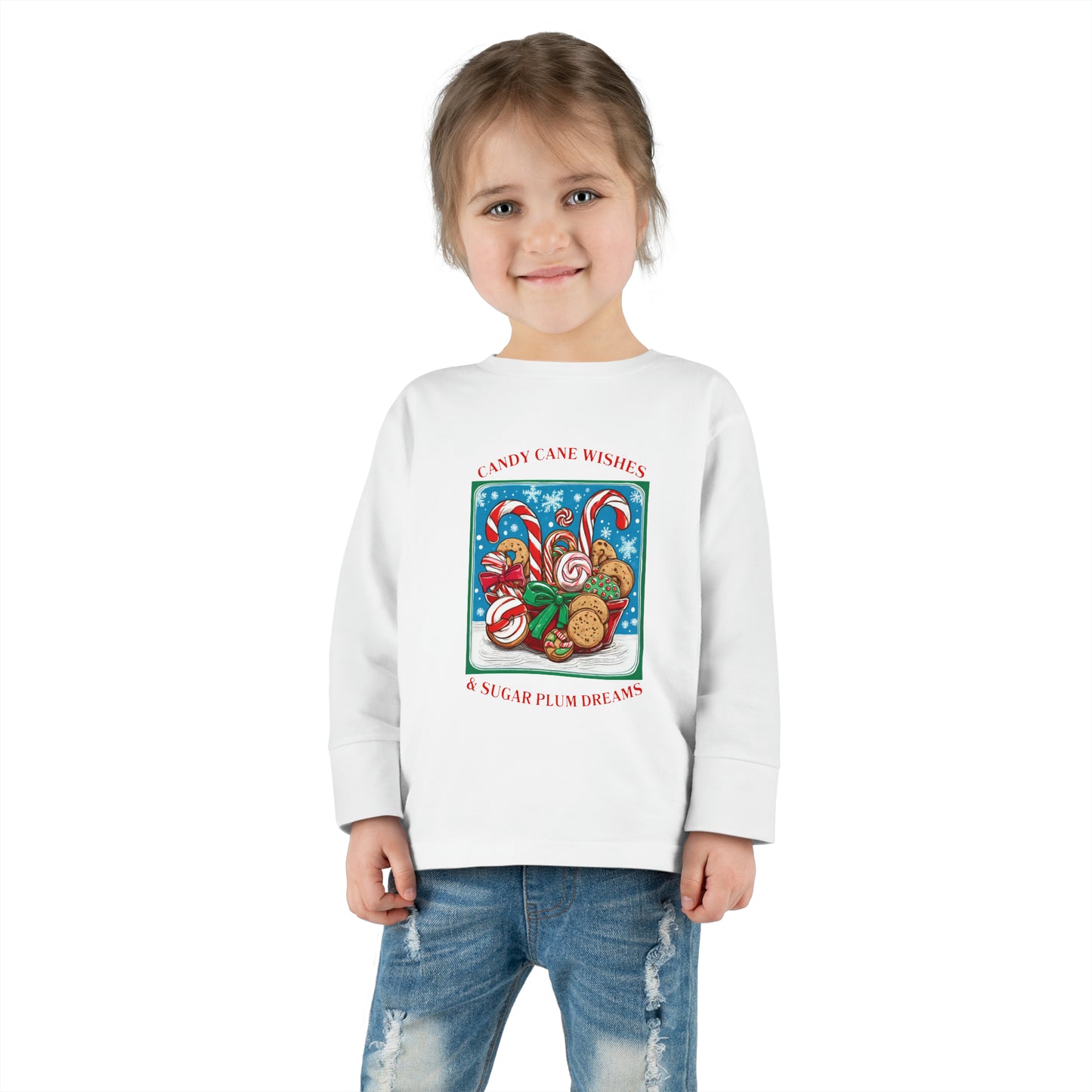 Candy Cane Wishes & Sugarplum Dreams - Toddler Long Sleeve Tee